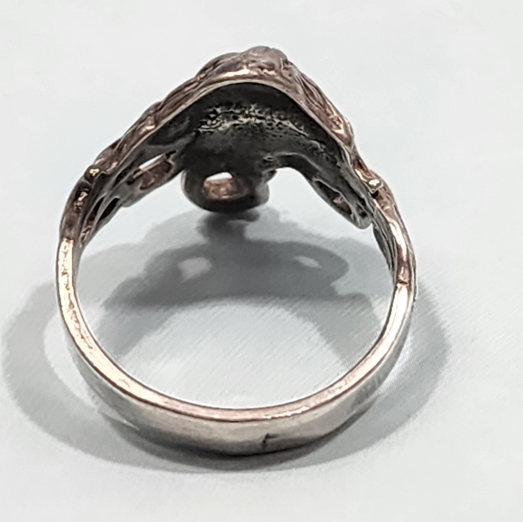 Vintage Art Nouveau Sterling Lady Ring - Picture 4 of 5